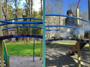 На Красной Поляне в Рязани отремонтировали детскую площадку