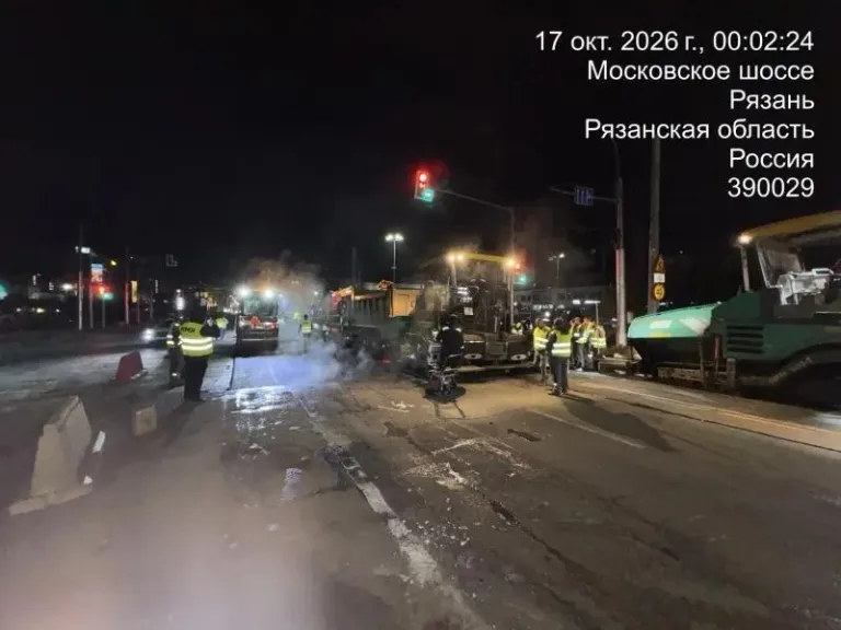 На Московском шоссе в Рязани уложили верхний слой асфальта